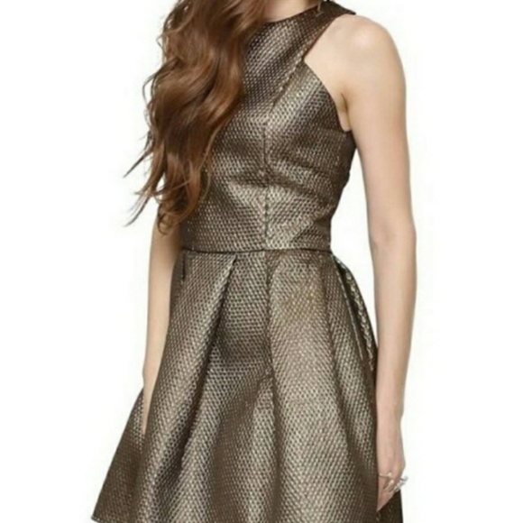 Fashion union Futuristic Party Girly gold sleeveless party dress size 6 - Picture 1 of 7